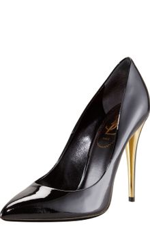 Yves Saint Laurent Patent Leather Pointed Toe Pump - Lyst