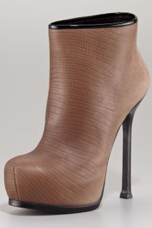 Yves Saint Laurent Tribtoo Snake-Embossed Bootie - Lyst