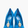 Alexander Mcqueen Blue Suede Skull Pumps in Blue - Lyst