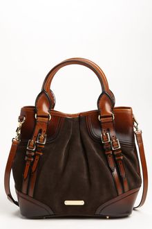 Burberry Suede Tote - Lyst