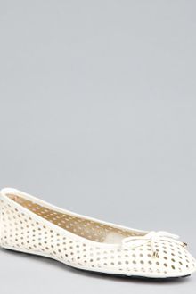 Jimmy Choo Chalk Perforated Leather Walsh Bow Embellished Flats - Lyst