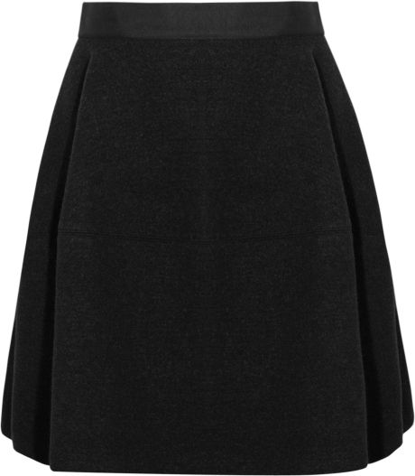 Lanvin Doublefaced Stretch wool Felt Bubble Skirt in Black - Lyst