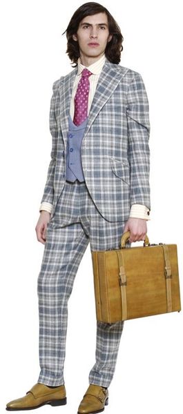 Manuel Vanni Checked Wool Suit - Lyst