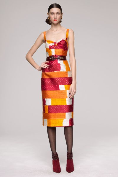 Oscar De La Renta Sleeveless Dress in Orange - Lyst