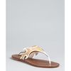 Prada Khaki Patent Leather Flame Thong Sandals in Beige (khaki) - Lyst