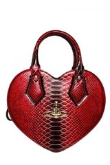 Vivienne Westwood Frilly Heart Faux Snakeskin Top Handle