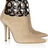 Oscar De La Renta Primavera Cutoutcuff Suede Ankle Boots in Beige (taupe) - Lyst