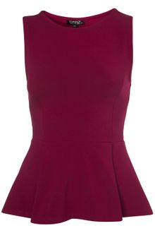 Topshop Sleeveless Peplum Top - Lyst
