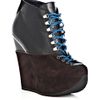 Yves Saint Laurent Ariane Wedge Boots in Black (brown) - Lyst