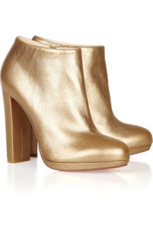 Christian Louboutin Rock Amp Gold 120 Metallic Leather Ankle Boots - Lyst