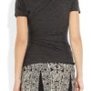 Giambattista Valli Ruched Jersey Top in Gray - Lyst