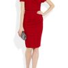 Giambattista Valli Asymmetric Ruched Crepejersey Dress in Red - Lyst
