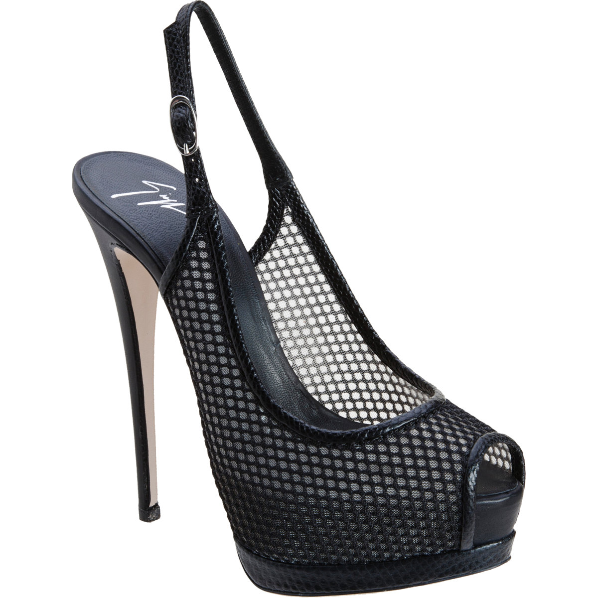 black peep toe slingbacks