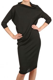 Lanvin Draped Merino Extra Fine Knit Dress - Lyst