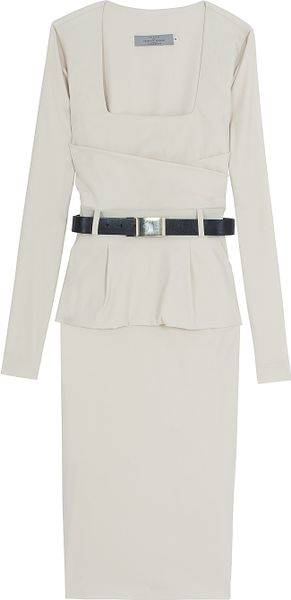 Preen Peplum Dress in White - Lyst