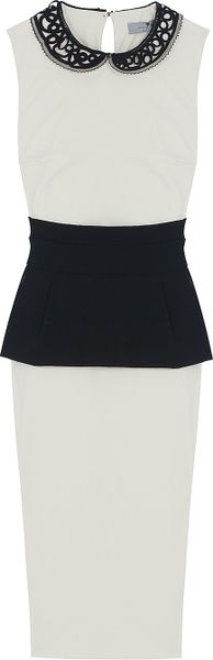 Preen Tatum Collar Detailed Dress in Black - Lyst