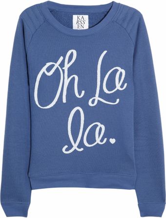 Zoe Karssen Oh La La Cottonblend Jersey Sweatshirt - Lyst