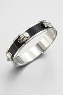 Alexander McQueen 3D Skull Bangle Bracelet - Lyst