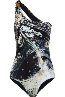 Balmain Printed Oneshoulder Swimsuit - Lyst