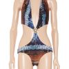 Balmain Printed Cutout Halterneck Swimsuit in Blue (navy) - Lyst