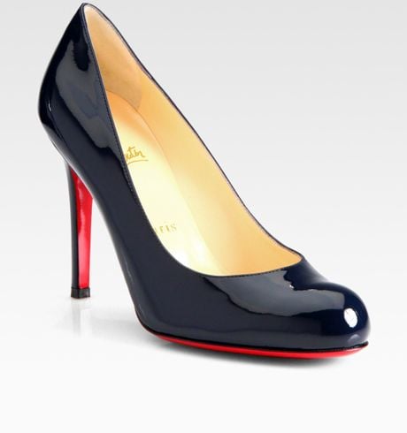 Christian Louboutin Simple 100 Patent Pumps in Black (navy) - Lyst