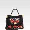 Dolce & Gabbana Mini Miss Siciliy Cross Stitched Top Handle Bag in Black - Lyst
