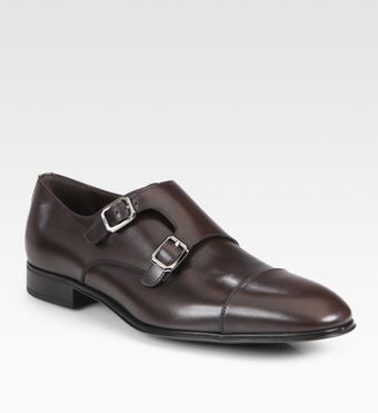 Ferragamo Addo Double Monk Strap Slip-Ons - Lyst