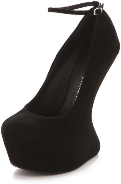 Giuseppe Zanotti Sculptural Wedge Pumps in Black - Lyst