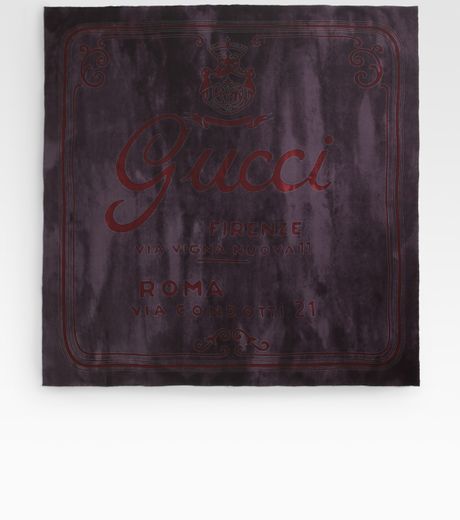 Gucci Silk Square Scarf in Purple for Men (black) - Lyst