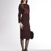 Gucci Deepv Sheer Silk Dress in Brown (wine) - Lyst