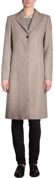 Jil Sander One Button Coat in Brown - Lyst