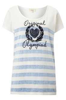Linea Weekend Striped Placement Print Tee - Lyst