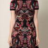 Mcq By Alexander Mcqueen Intarsiaknit Flirty Dress in Brown (black) - Lyst