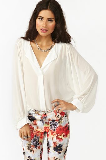 Nasty Gal Vienna Chiffon Blouse - Lyst