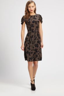 Nina Ricci Floral Silk Dress - Lyst