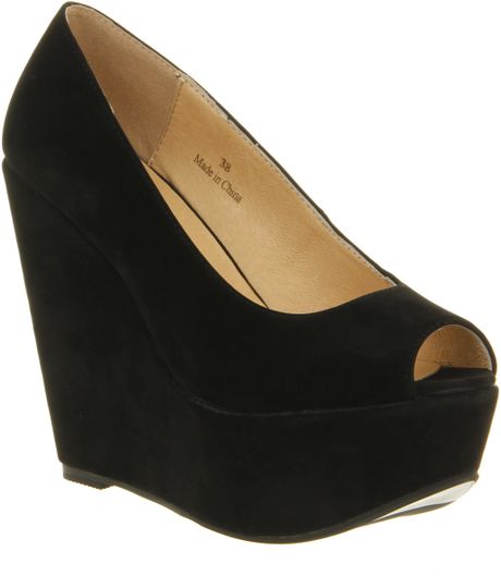 Office Witch Craft Wedge Black Microsuede in Black - Lyst