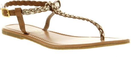 Office Chaos Plait Tan Gold Pu in Gold (tan) - Lyst