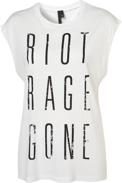 Topshop Riot Rage Gone Tee By Boutique in Beige (white) - Lyst