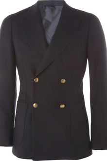 Yves Saint Laurent Double -Breasted Wool Blazer - Lyst