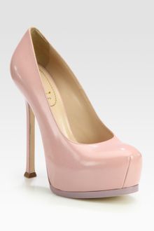 Yves Saint Laurent Embossed Leather Platform Pumps - Lyst