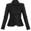 Alexander Mcqueen Peplum Detail Biker Jacket in Black - Lyst