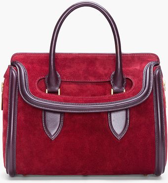 Alexander McQueen Maroon Suede Bond Tote - Lyst