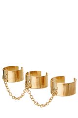 Asos Adjustable Pack Of Three Linked Chain Rings