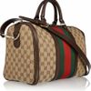 Gucci Vintage Web Boston Monogrammed Canvas Tote in Brown (beige) - Lyst