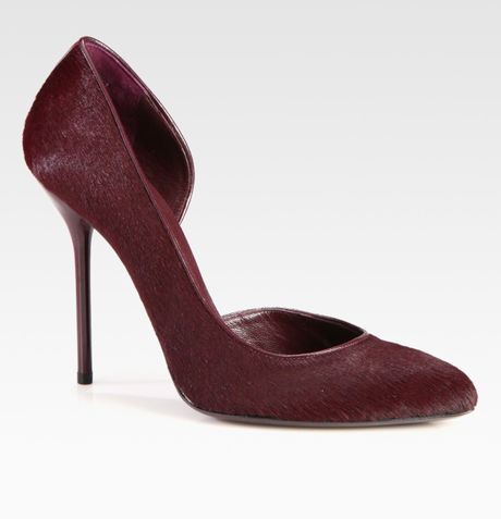 Gucci Noah Pony Hair Pumps in Red (bordeaux) - Lyst