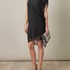 Helmut Lang Pebble Silk Drape Dress in Black - Lyst