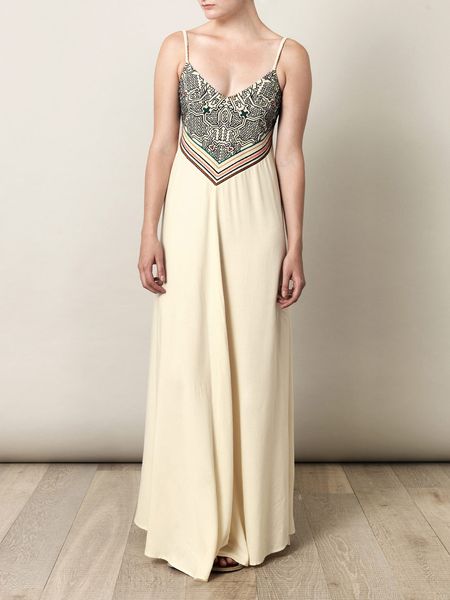 Mara Hoffman Shapibo Embroidered Fulllength Dress in Beige (natural) - Lyst