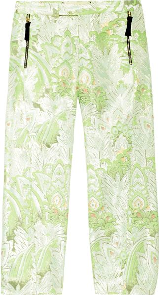 Marni Jacquard Straightleg Cropped Pants in Green (mint) - Lyst
