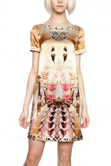 Mary Katrantzou Printed Silk Satin Dress - Lyst