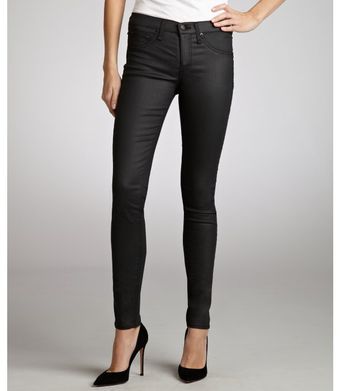Rag & Bone Charcoal Wax Stretch Denim Skinny Jeans - Lyst
